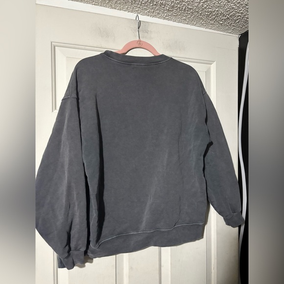 Anine Bing Charcoal Gray Tiger Graphic Sweatshirt with Blue Logo - Picture 3 of 6